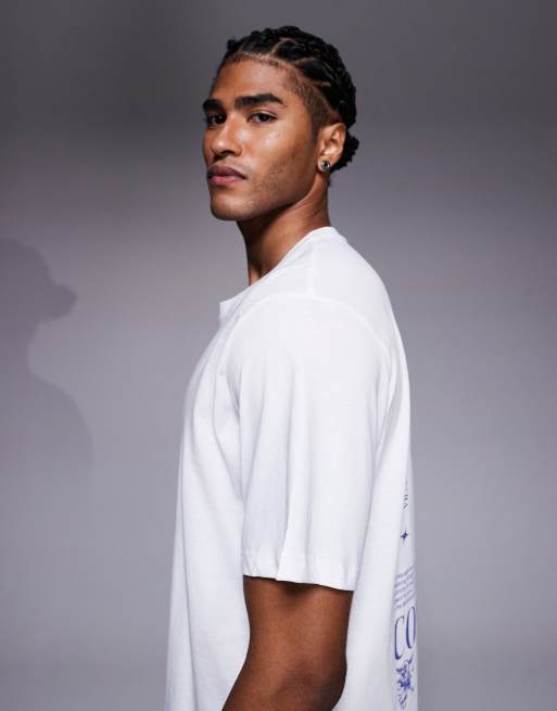 ADPT oversized t-shirt with back graphic in white, 4 of 5