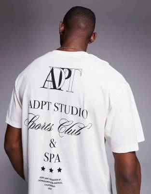 oversized t-shirt with back print in off white