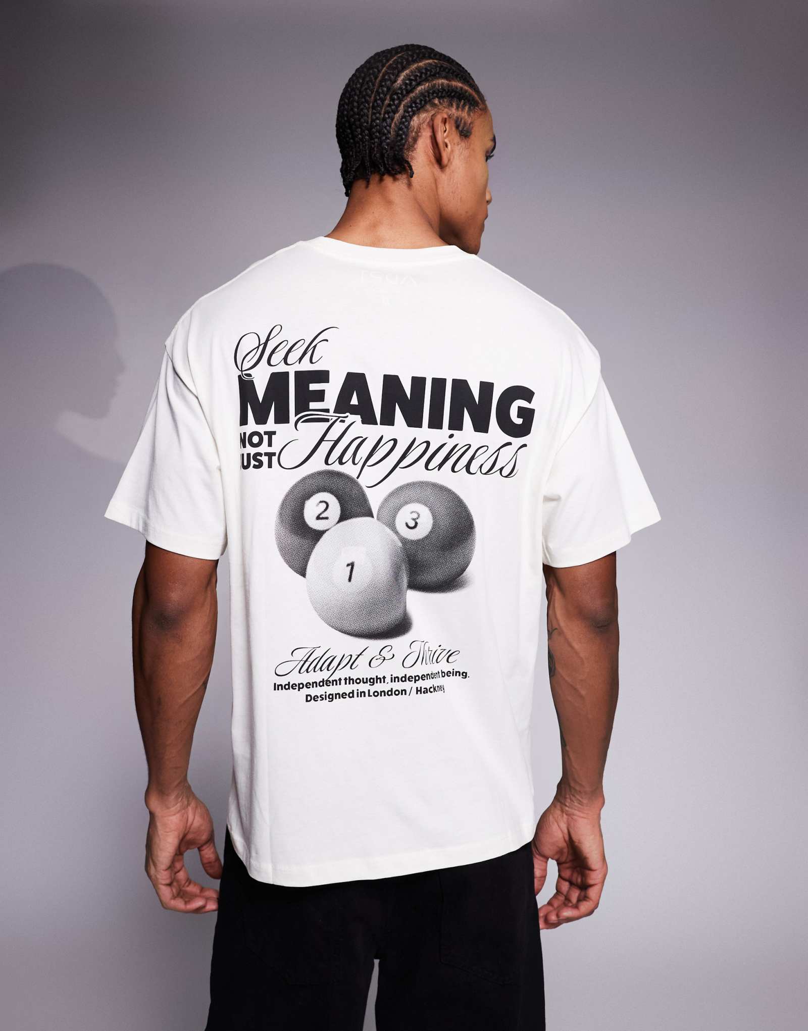 Футболка ADPT оверсайз кремового цвета с принтом 