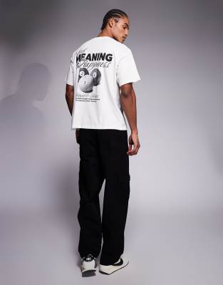 Adpt Oversized T-shirt With Billiards Back Print In White