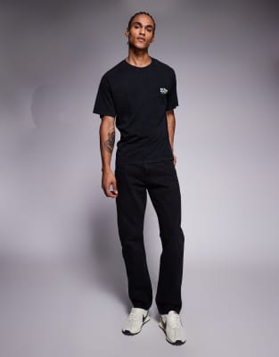 Adpt Oversized T-shirt With Botanical Back Graphic In Black