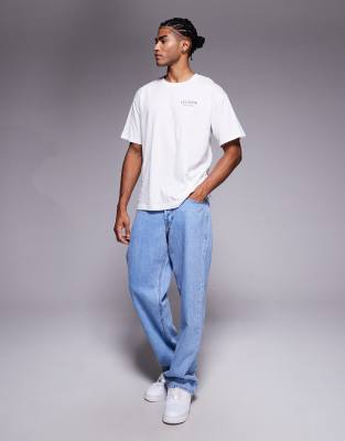 Adpt Oversized T-shirt With Car Club Backprint In White