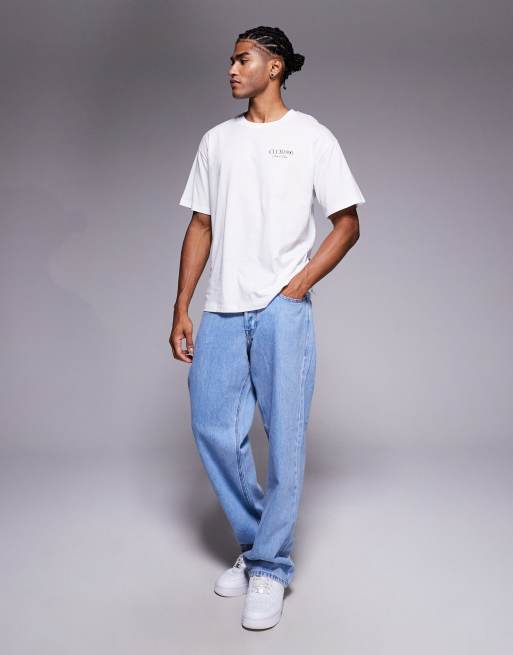 ADPT oversized t-shirt with car club backprint in white