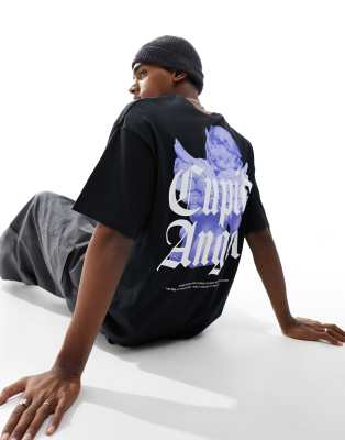 ADPT ADPT oversized t-shirt with cupid angel back print in black