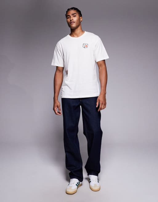 ADPT oversized t-shirt with dice backprint in cream, 2 of 5