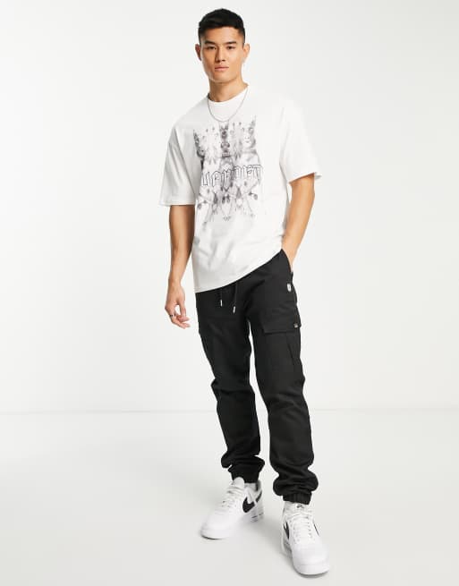 ADPT oversized t-shirt with dogs back print in white, 4 of 4