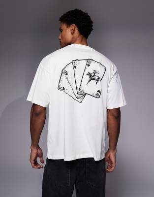 Adpt Oversized T-shirt With Equestrian Deck Back And Chest Prints In White