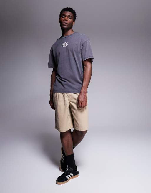 ADPT oversized t-shirt with gothic text backprint in dark grey, 2 of 4