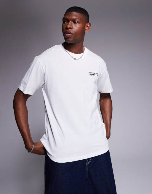 ADPT - T-shirt oversize bianca con stampa “Hackney” sul retro