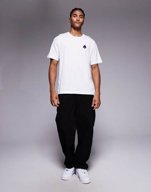 ADPT oversized t-shirt with king of hearts backprint in white