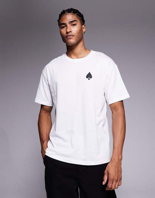 ADPT oversized t-shirt with king of hearts backprint in white