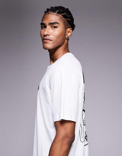 ADPT oversized t-shirt with king of hearts backprint in white