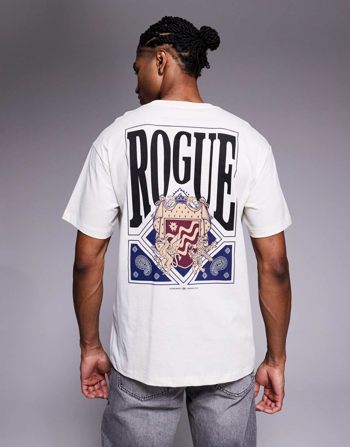ADPT oversized t-shirt with rogue backprint in cream