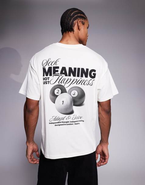 ADPT oversized t-shirt with snooker back print in cream