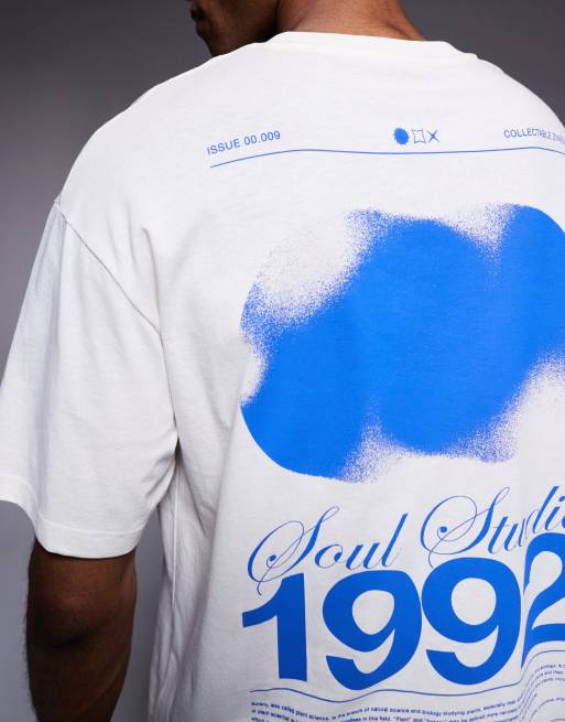 ADPT oversized T-shirt with soul back print in cream