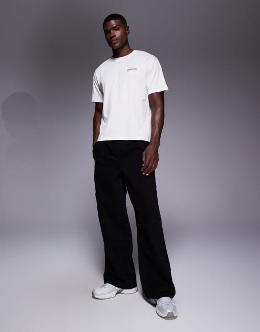 ADPT oversized t-shirt with sports club print in cream