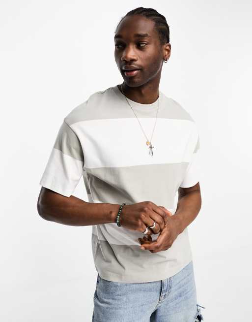 ADPT oversized t-shirt with white and grey stripe