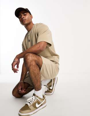 Adpt oversized towelling t-shirt in beige - part of a set-Neutral