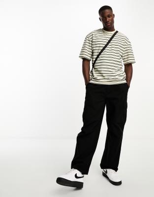 ADPT oversized towelling t-shirt in white stripe | ASOS