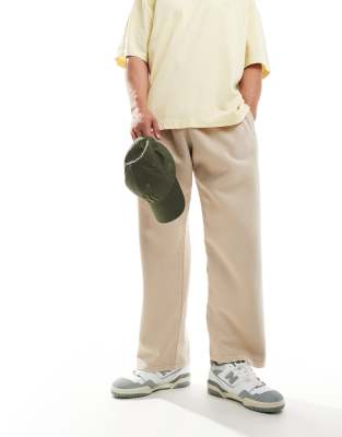 ADPT ADPT oversized wide fit jogger in washed beige-Neutral