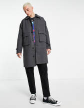 Jack & Jones Premium wool overcoat in brown | ASOS