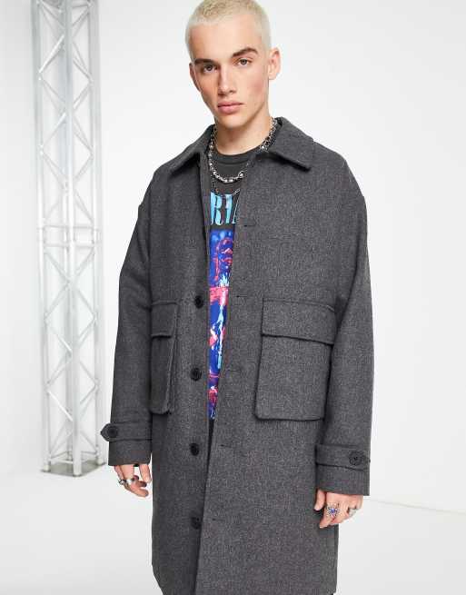 Dark hotsell gray overcoat