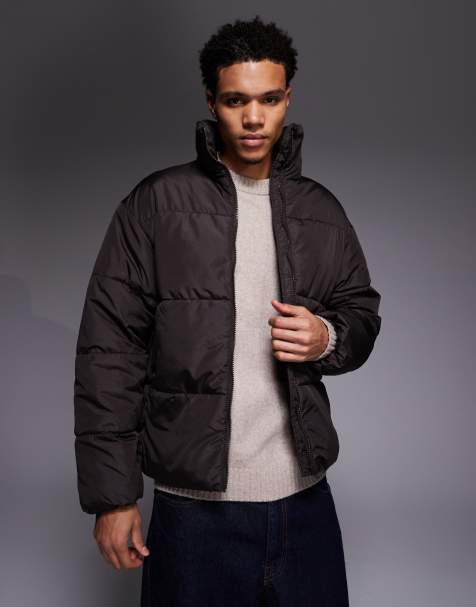 ADPT padded puffer jacket in brown - view 1