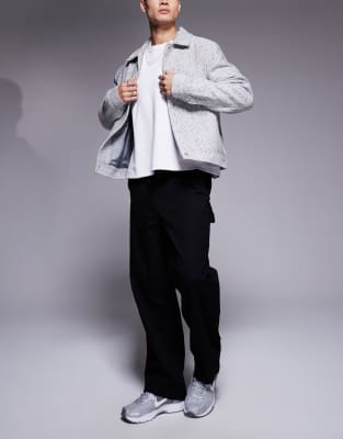 ADPT - Pantalon charpentier large en sergé - Noir