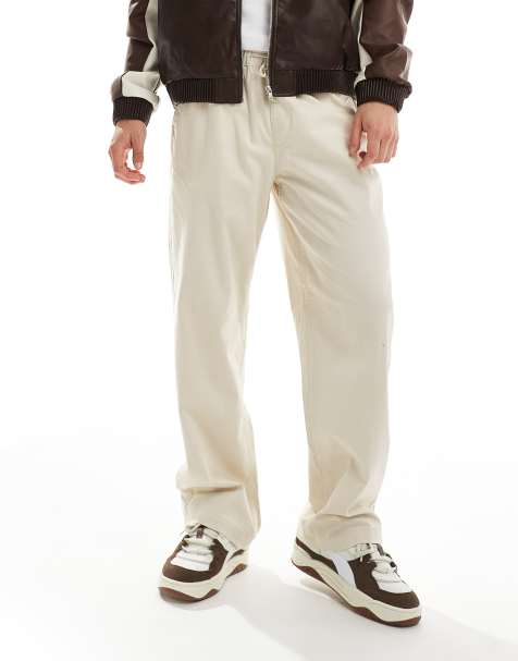 ADPT - Pantalon chino large avec cordon de serrage - Beige - view 1