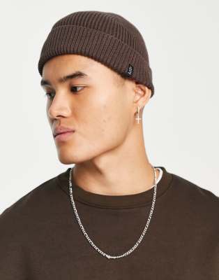 ADPT ribbed fisherman beanie in dark gray