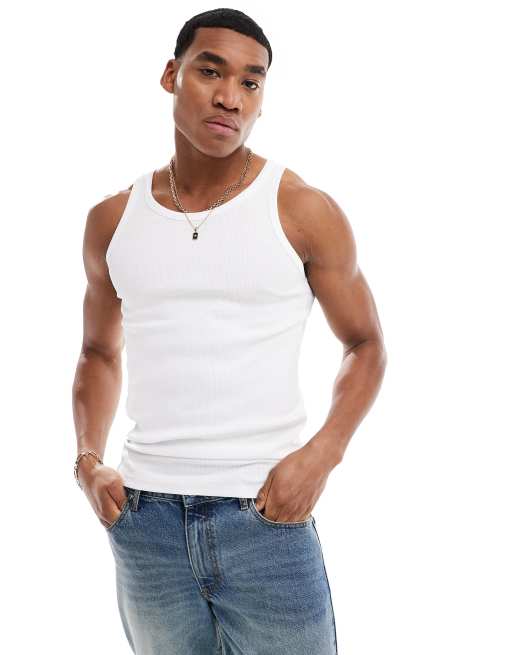 ADPT ribbed singlet in white | ASOS