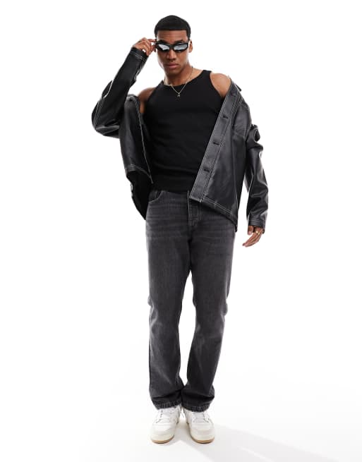 ADPT ribbed tank top in black 