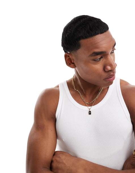 ADPT ribbed tank top in white - view 1