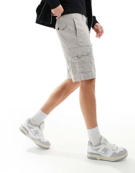 ADPT - Short cargo ample - Gris clair - view 1