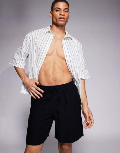 ADPT – Shorts in Schwarz mit Strukturmuster - view 1