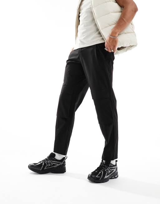 ADPT slim fit cargo pants in black 
