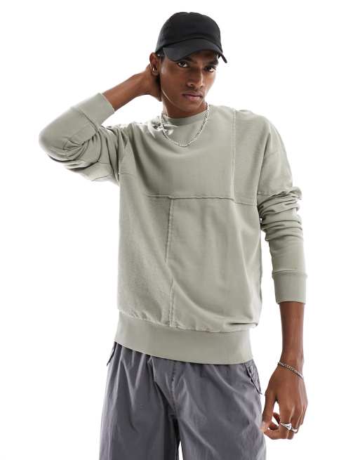 ADPT - Sweat oversize à surpiqûres - Sauge délavé, 2 de 4