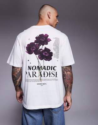 ADPT - T-shirt oversize avec imprimé au dos - Blanc