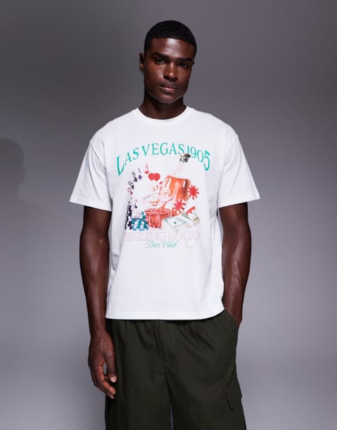 ADPT - T-shirt oversize bianca con stampa "Las Vegas" sul retro - view 1