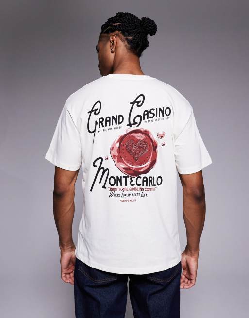 ADPT - T-shirt oversize color crema con grafica con sigillo in ceralacca sul retro