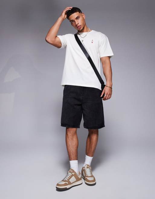 ADPT oversized t-shirt with ace of hearts backprint in cream
