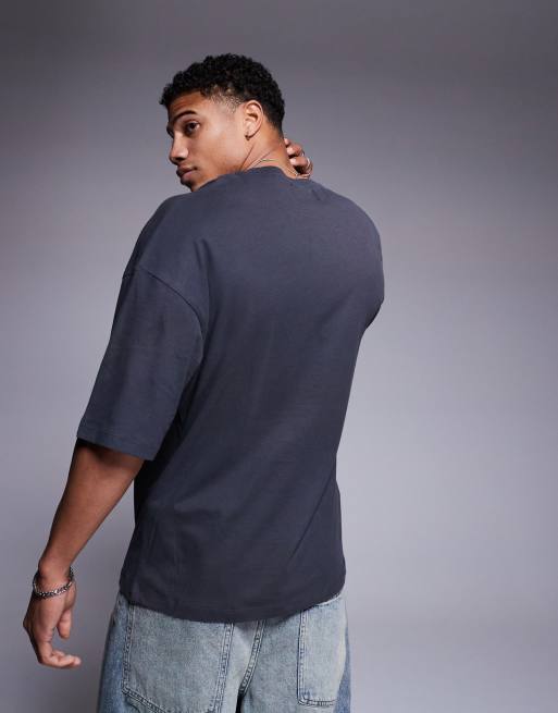 ADPT - T-shirt oversize grigio scuro, 4 di 4