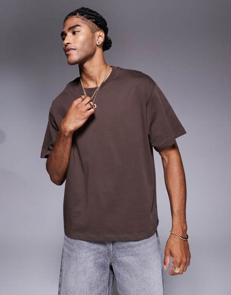 ADPT - T-shirt oversize squadrata marrone - view 1