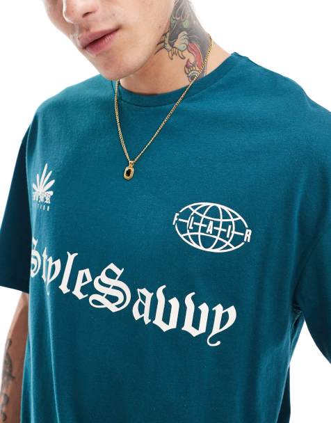 ADPT - T-shirt oversize verde con stampa ispirata al calcio - view 1