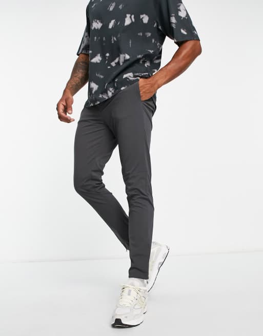 ADPT technical nylon pants in dark grey 