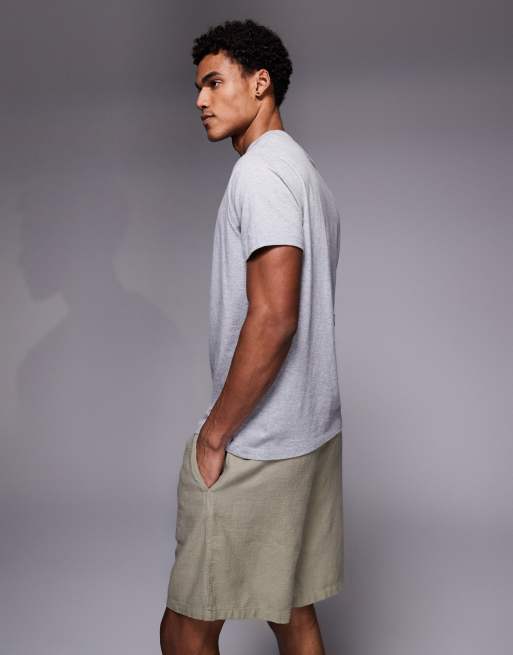 ADPT texture shorts in khaki, 3 of 5
