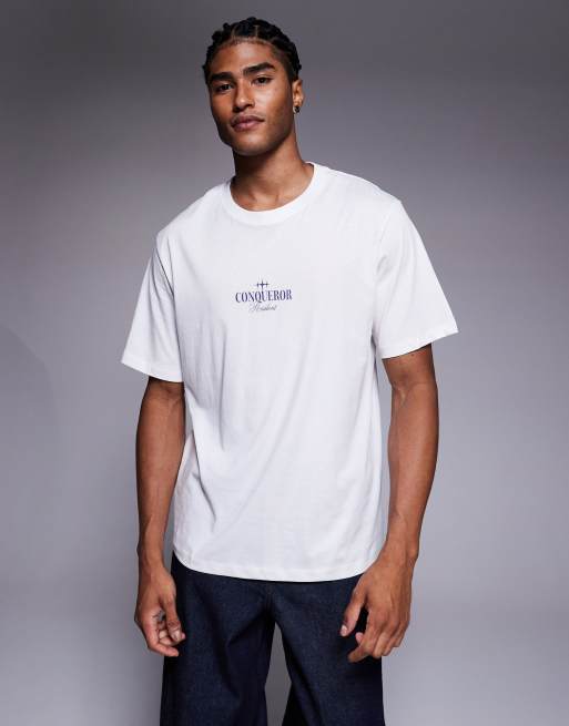 ADPT – Vit, oversized t-shirt med tryck baktill, 3 av 5