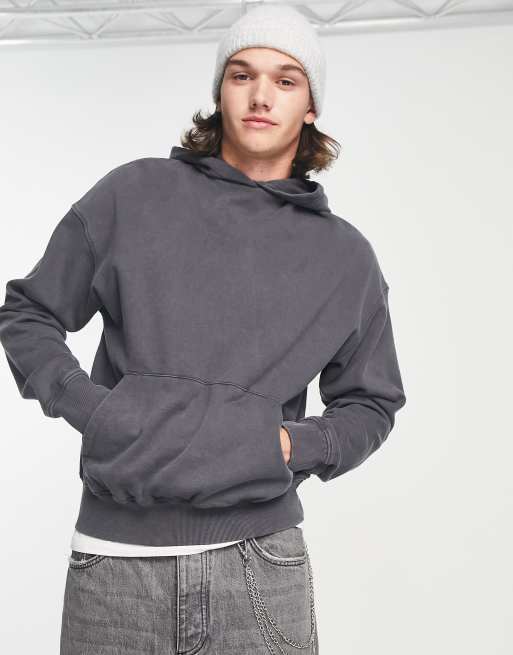 Sweat a capuche gris foncé new arrivals