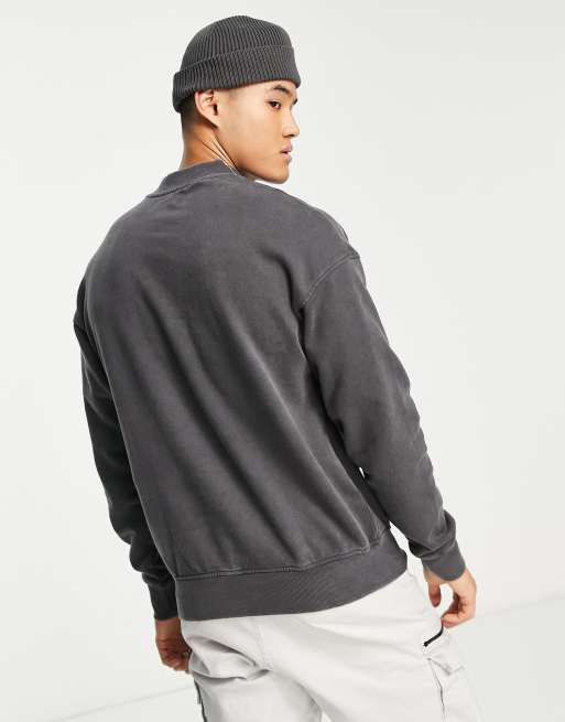 Crew neck sweatshirt on sale with front pocket