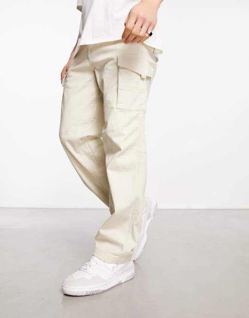 Beige Cargo Trousers by BLUZAT